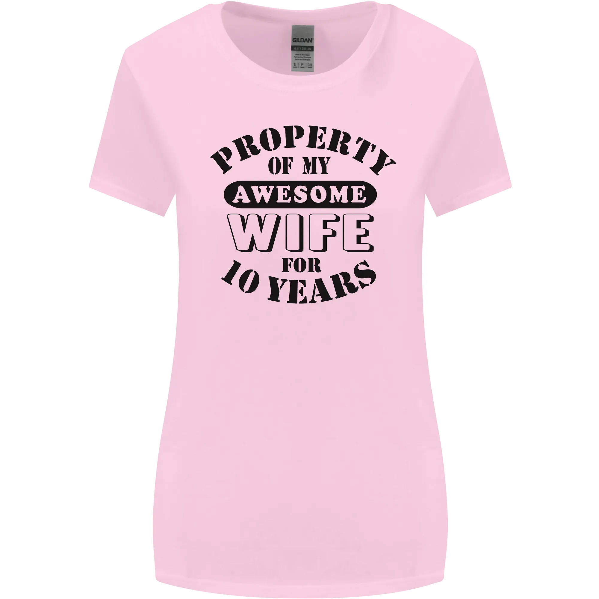 10th Wedding Anniversary 10 Year Funny Wife Womens Wider Cut T-Shirt