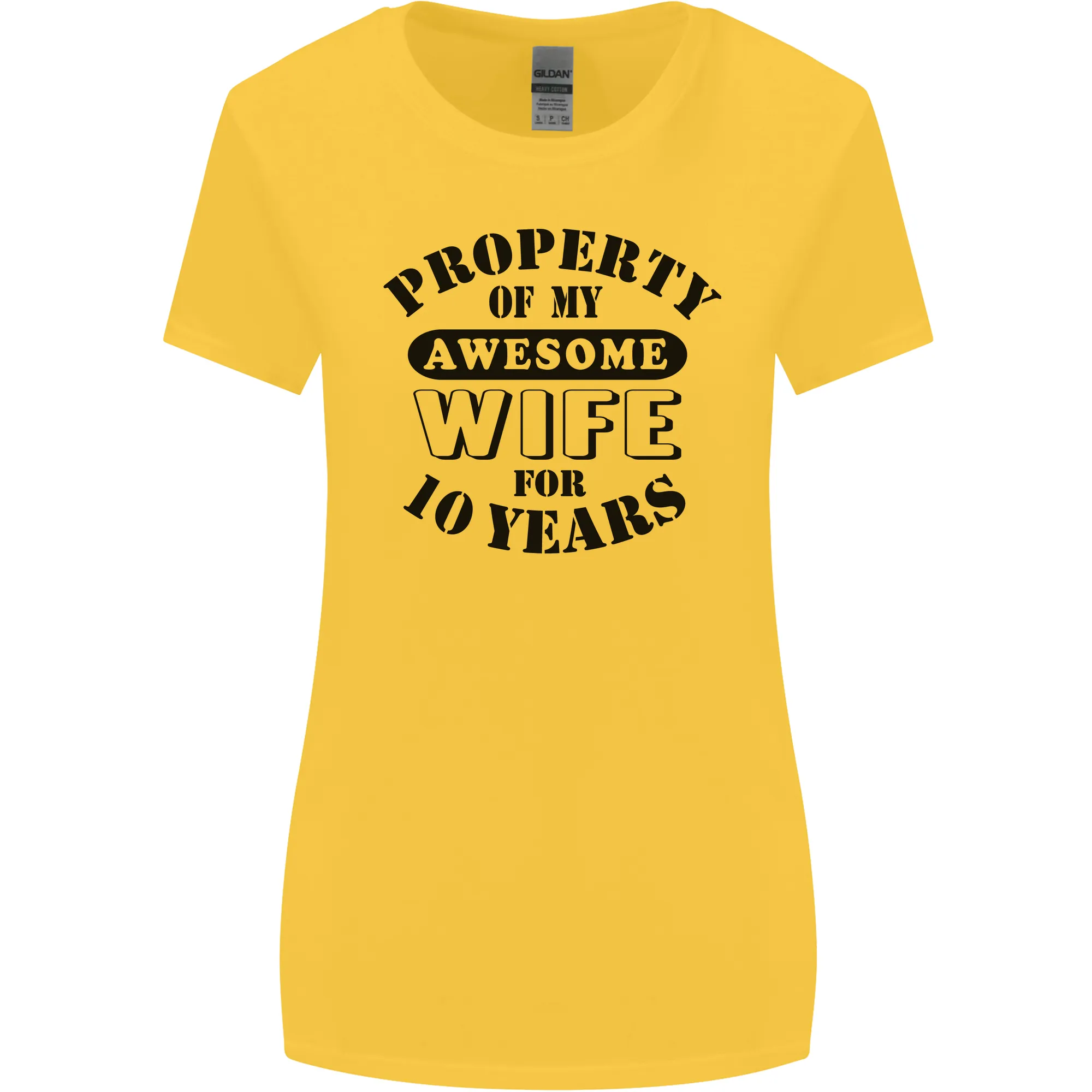 10th Wedding Anniversary 10 Year Funny Wife Womens Wider Cut T-Shirt