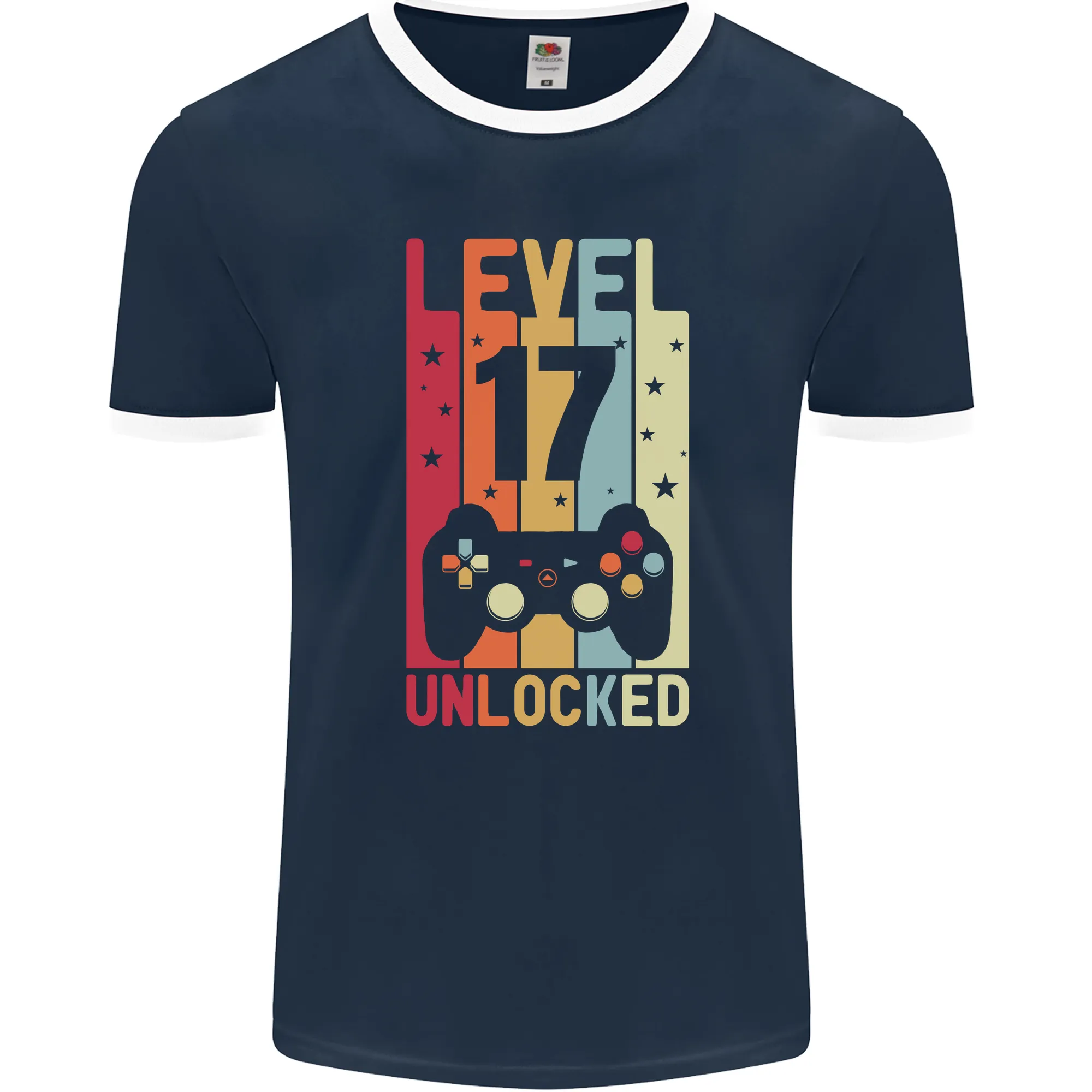 17th Birthday 17 Year Old Level Up Gaming Mens Ringer T-Shirt FotL