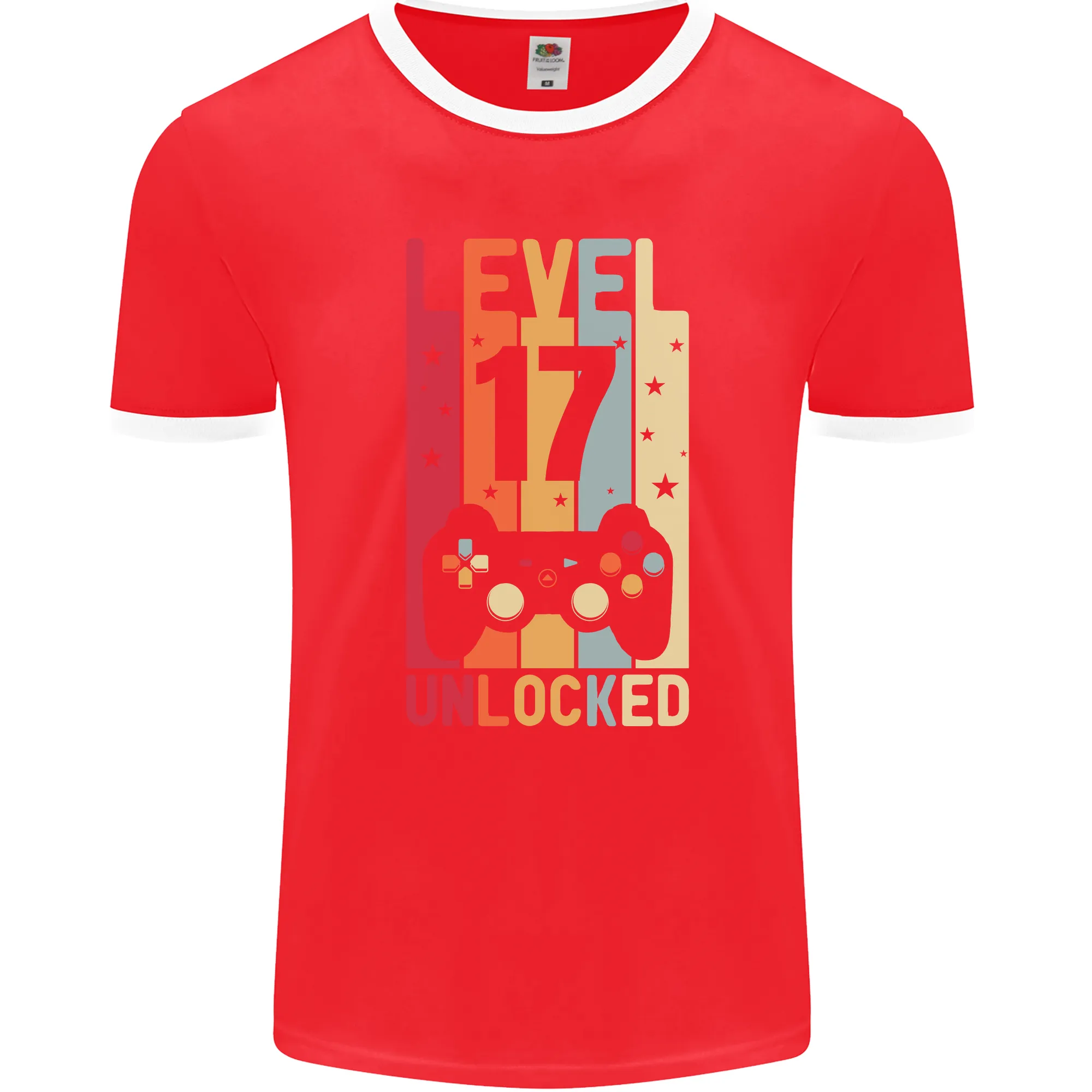 17th Birthday 17 Year Old Level Up Gaming Mens Ringer T-Shirt FotL