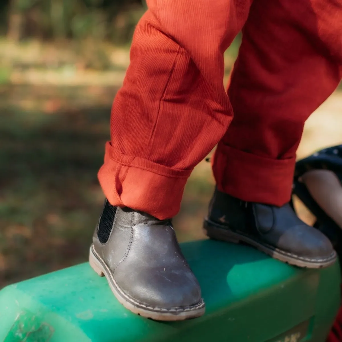 2T Merry Red Organic Corduroy Overalls