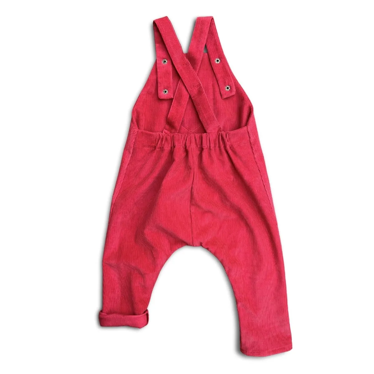 2T Merry Red Organic Corduroy Overalls