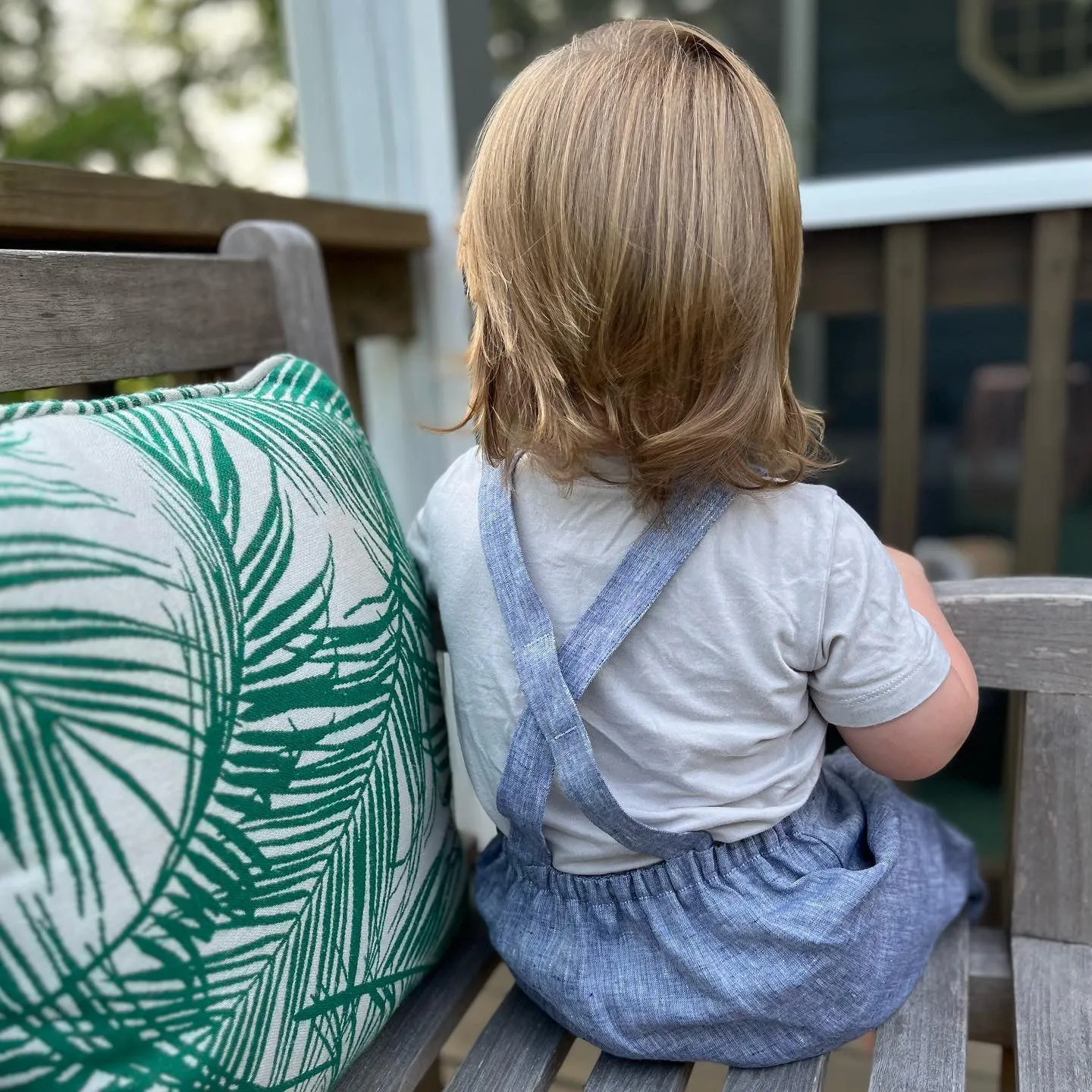 2T PRE-LOVED Heron Blue Linen Overalls