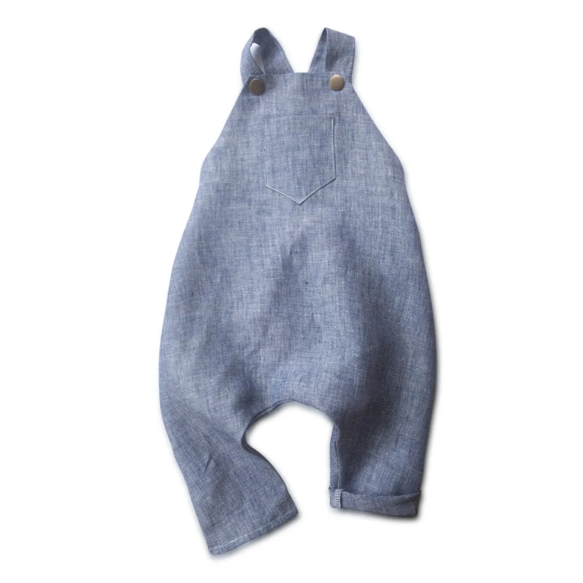 2T PRE-LOVED Heron Blue Linen Overalls