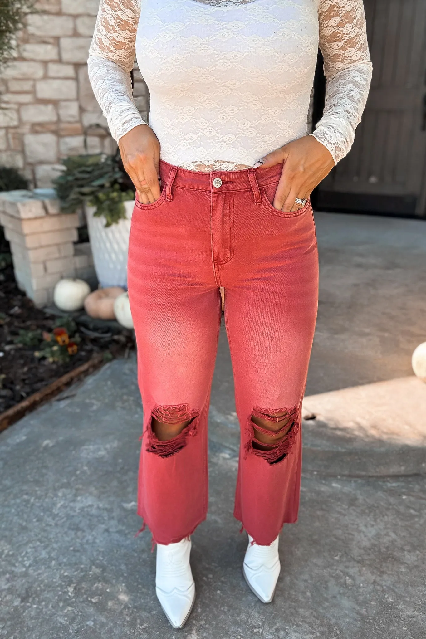 90s Vintage Crop Flare Jeans