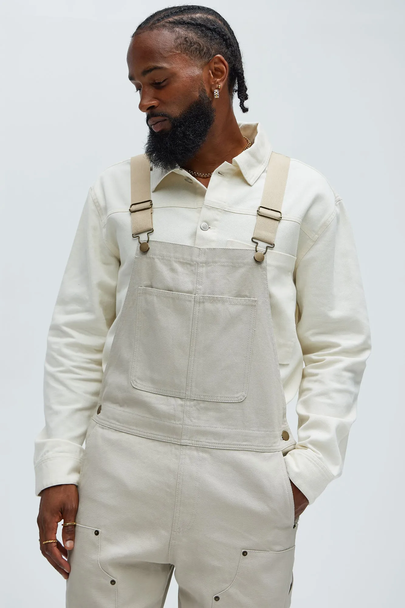 Alexander Utility Canvas Overalls - Off White