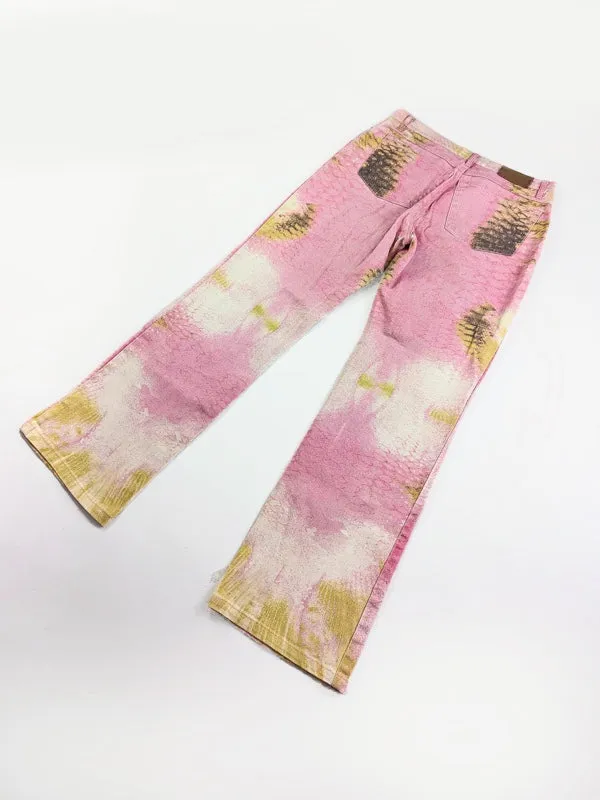 Animal Printed Vintage Denim Pants