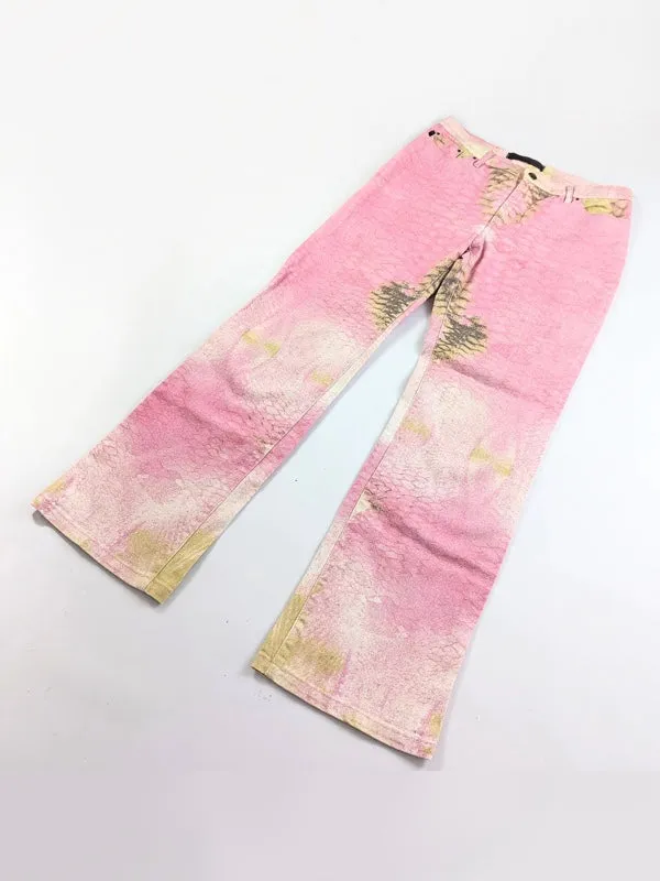 Animal Printed Vintage Denim Pants