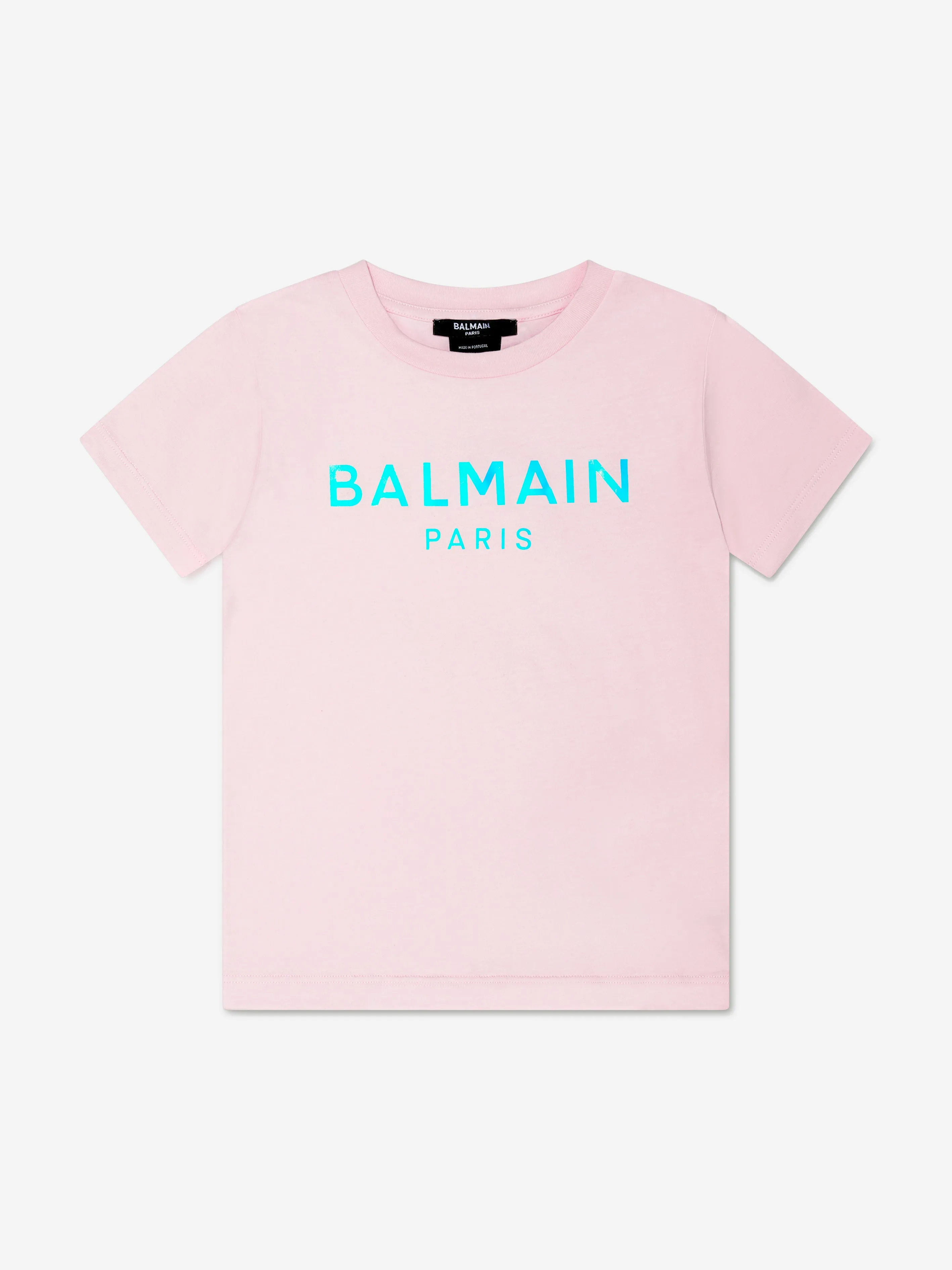 Balmain Girls Logo T-Shirt in Pink