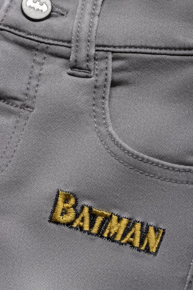 Batman Knit Denim Shorts Grey