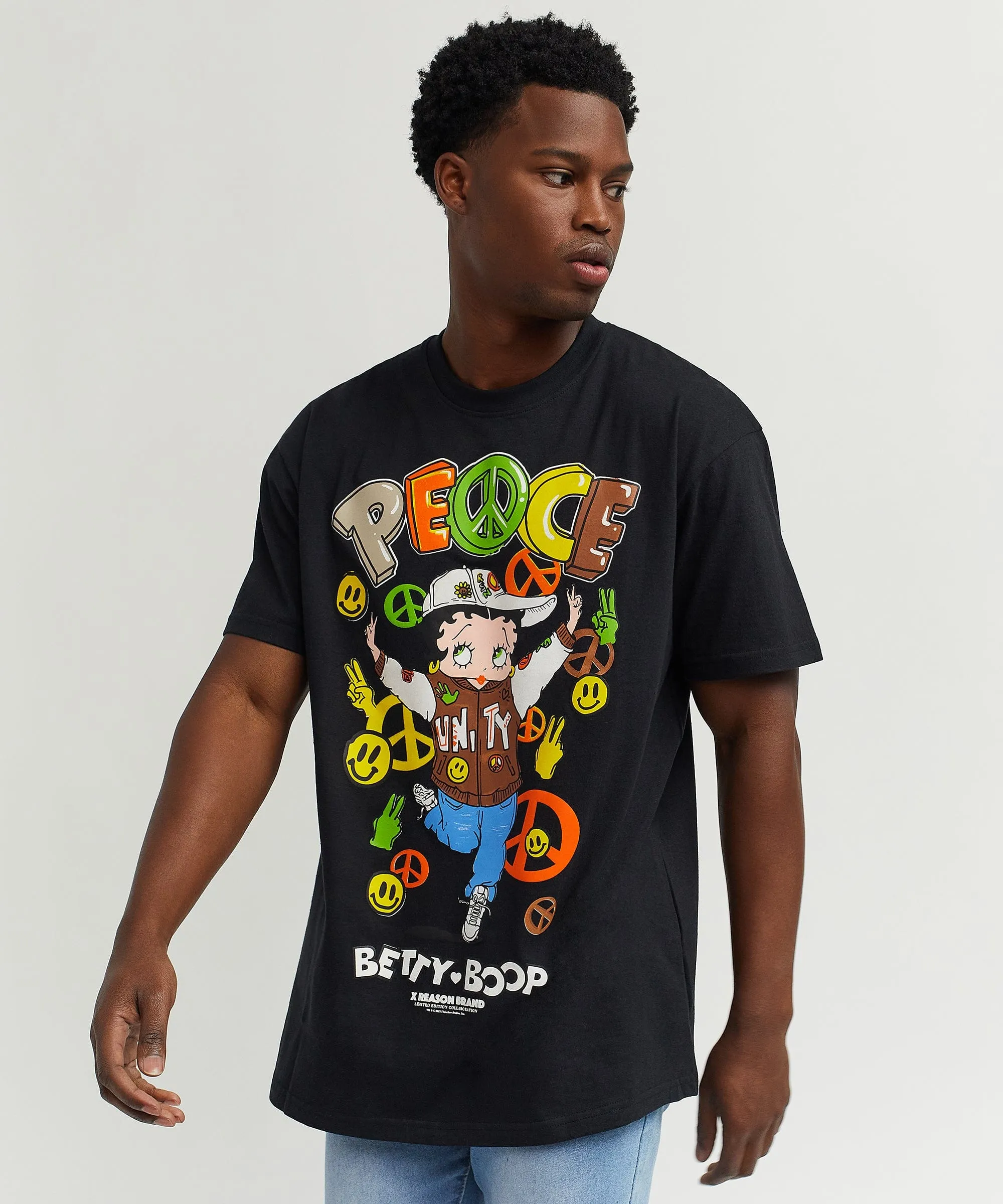 Betty Boop Peace Short Sleeve Tee - Black