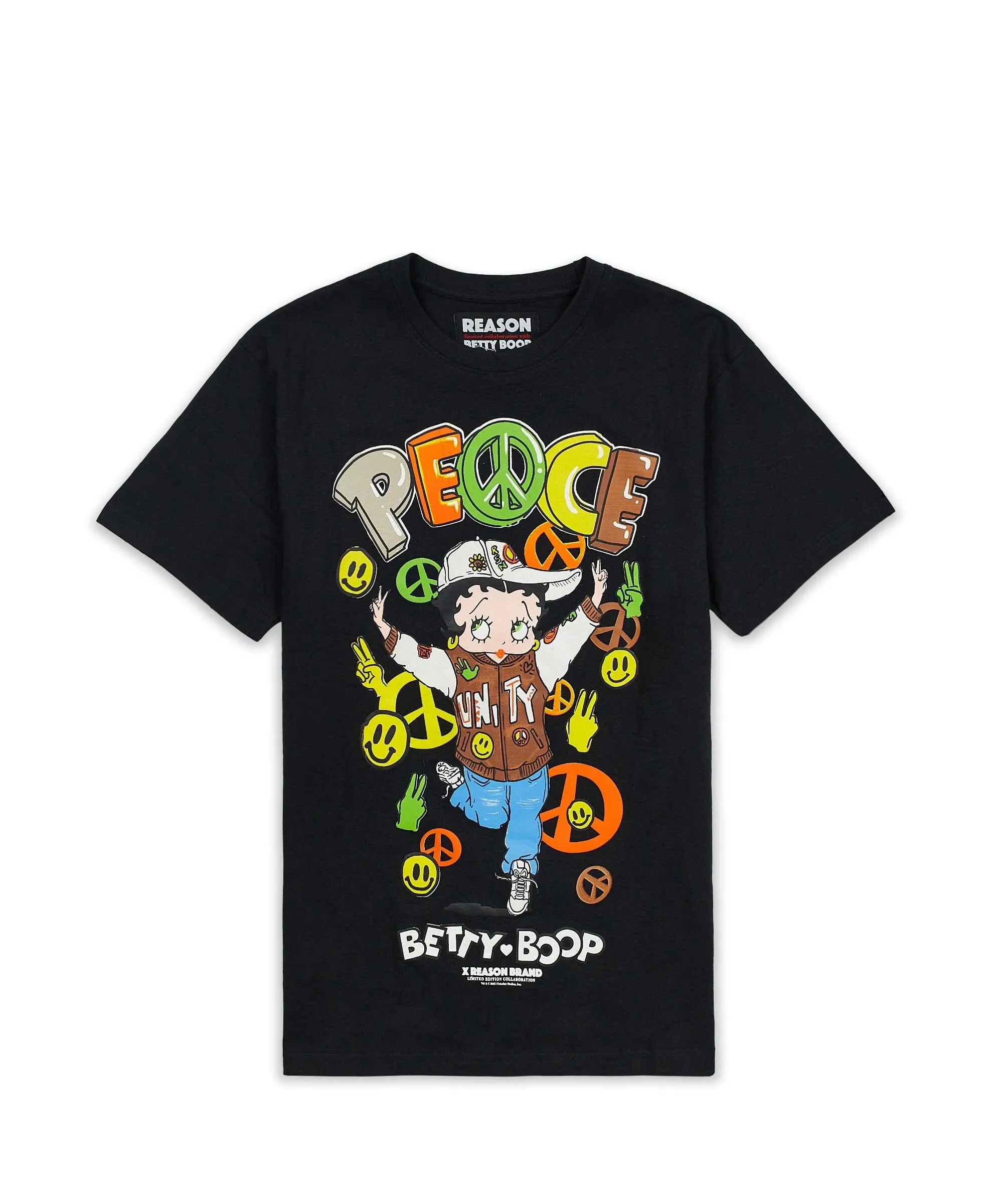 Betty Boop Peace Short Sleeve Tee - Black