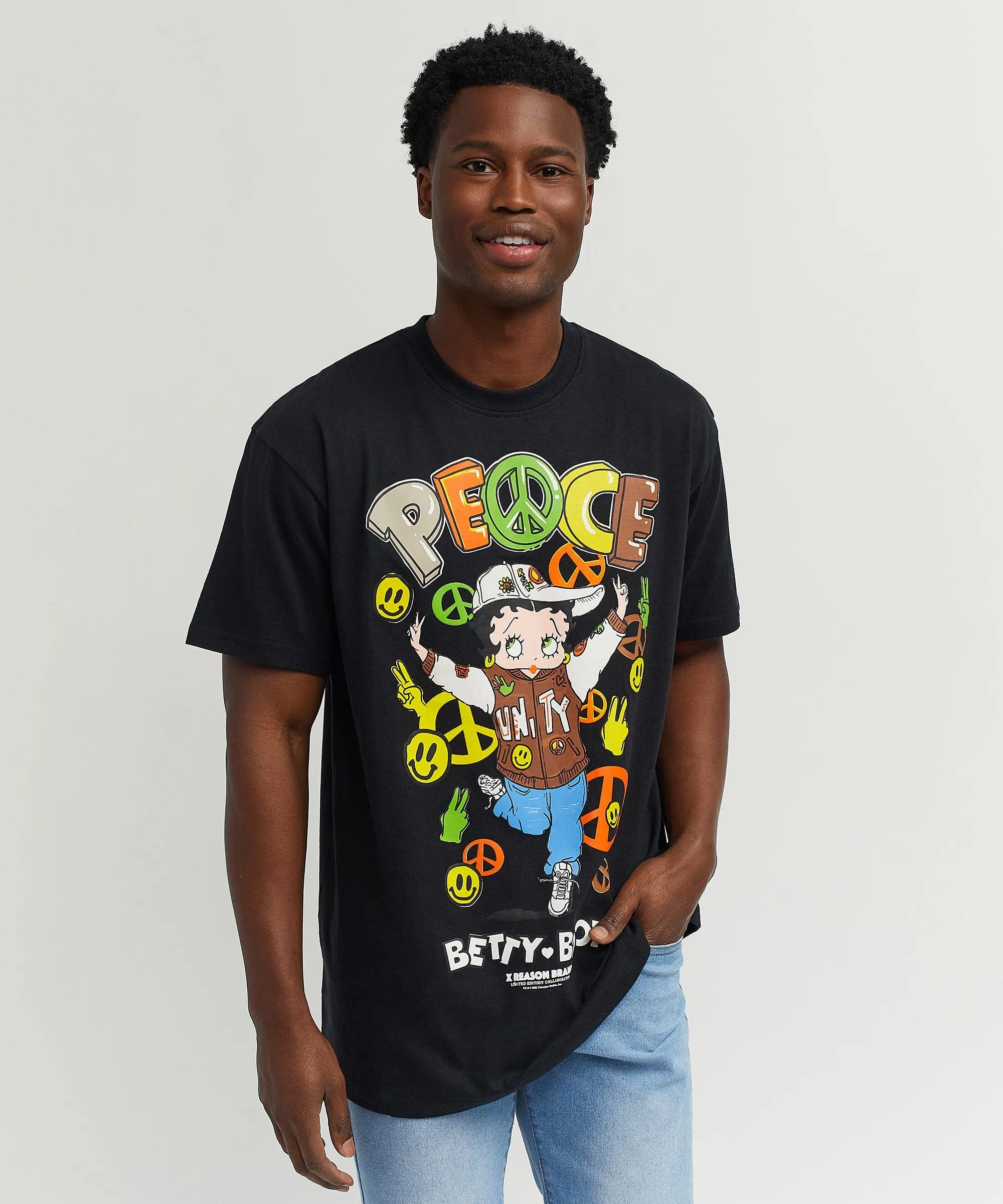 Betty Boop Peace Short Sleeve Tee - Black