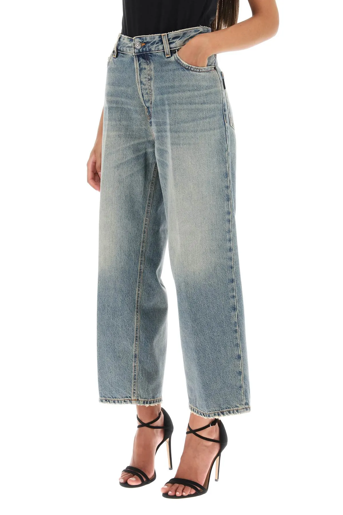 betty' cropped jeans with straight leg