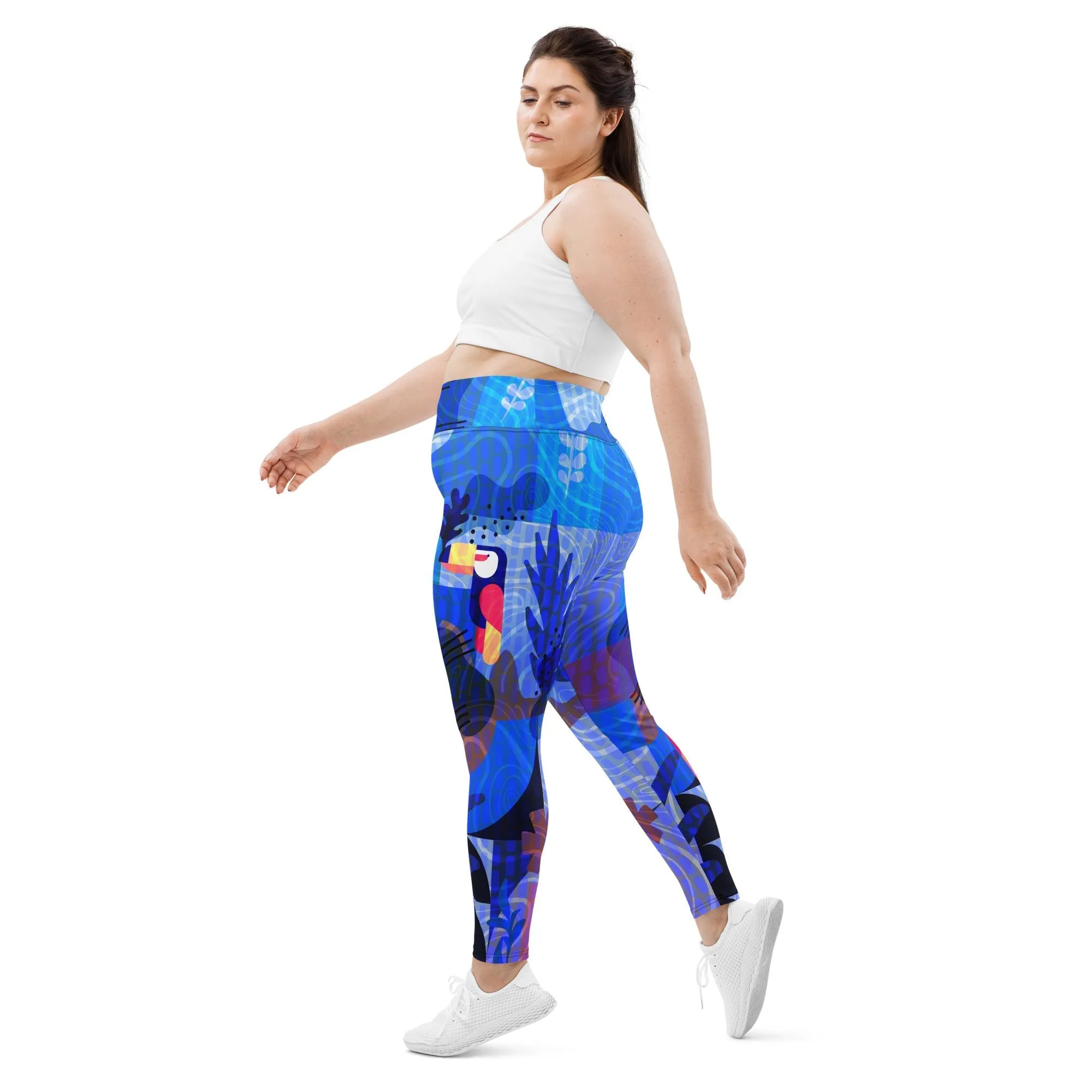 Blue Abstract Plus Size Leggings