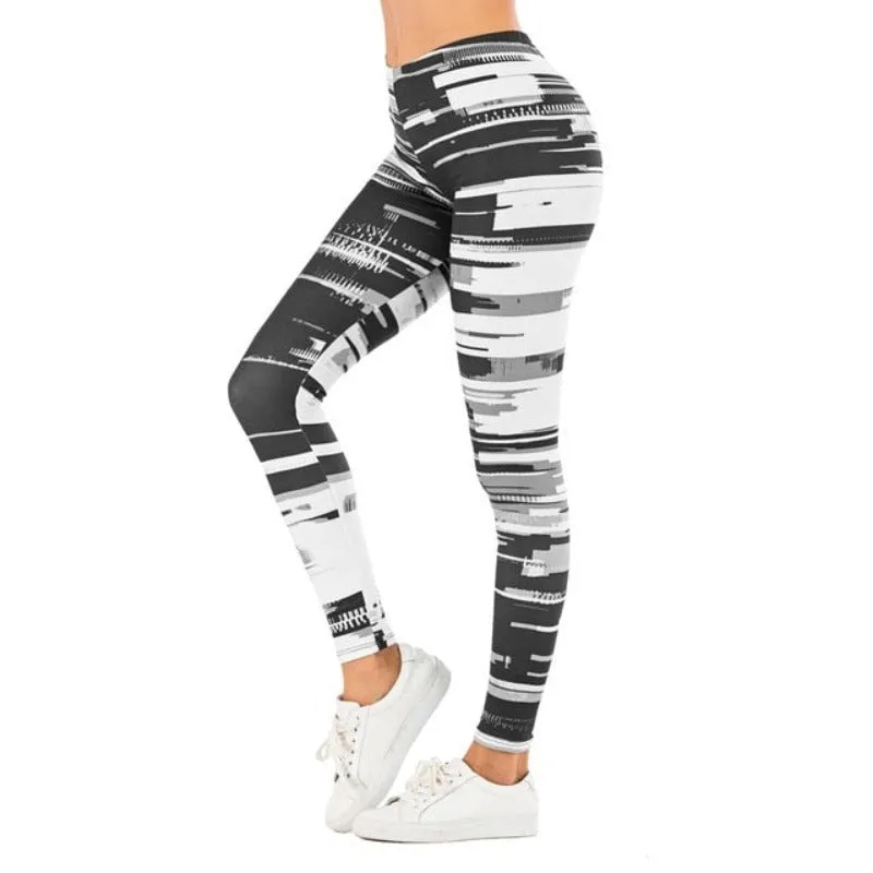 Brand Sexy Leaf Printing Fitness Slim High Waist Leggings