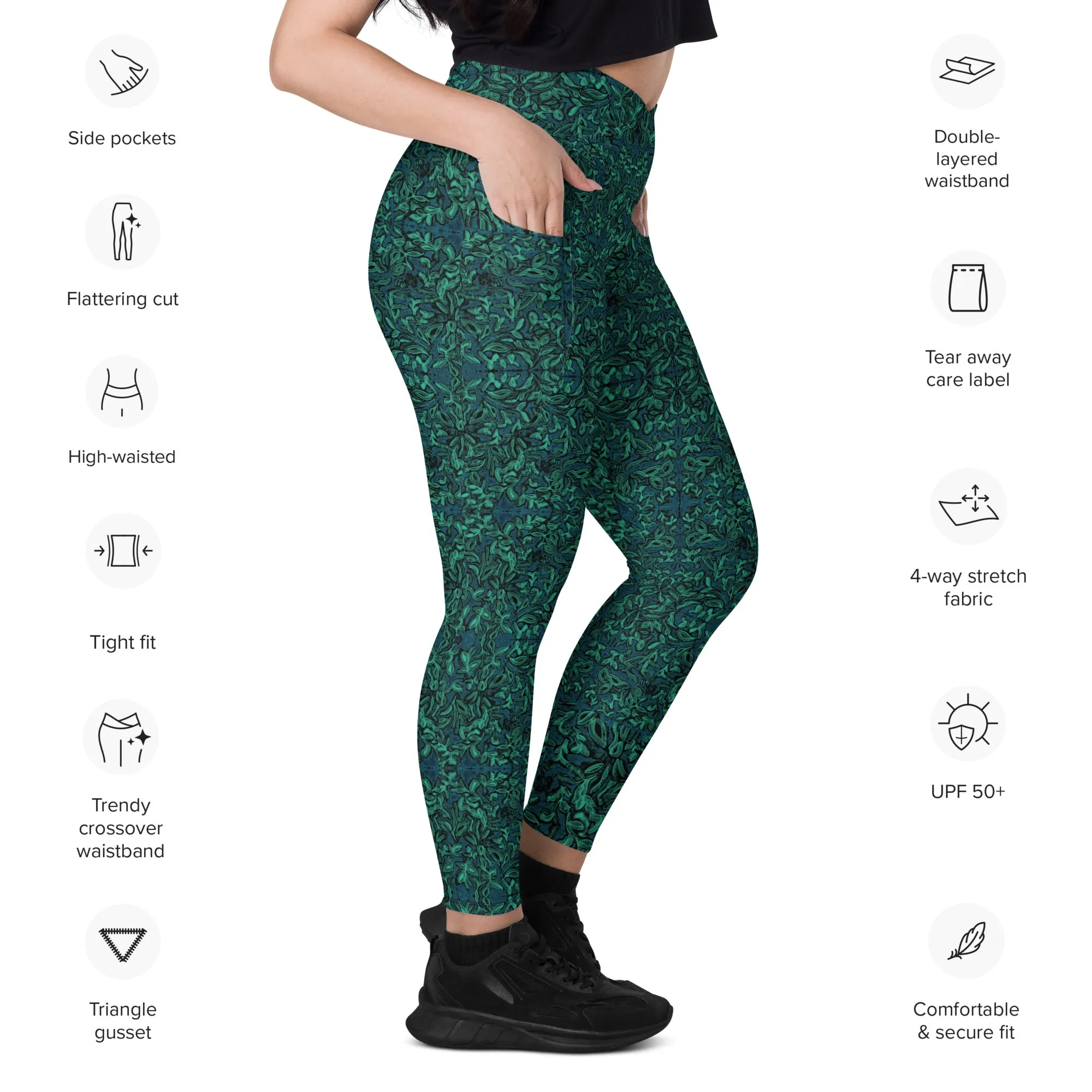 Candie's Crossover waist yoga pant leggings with pockets