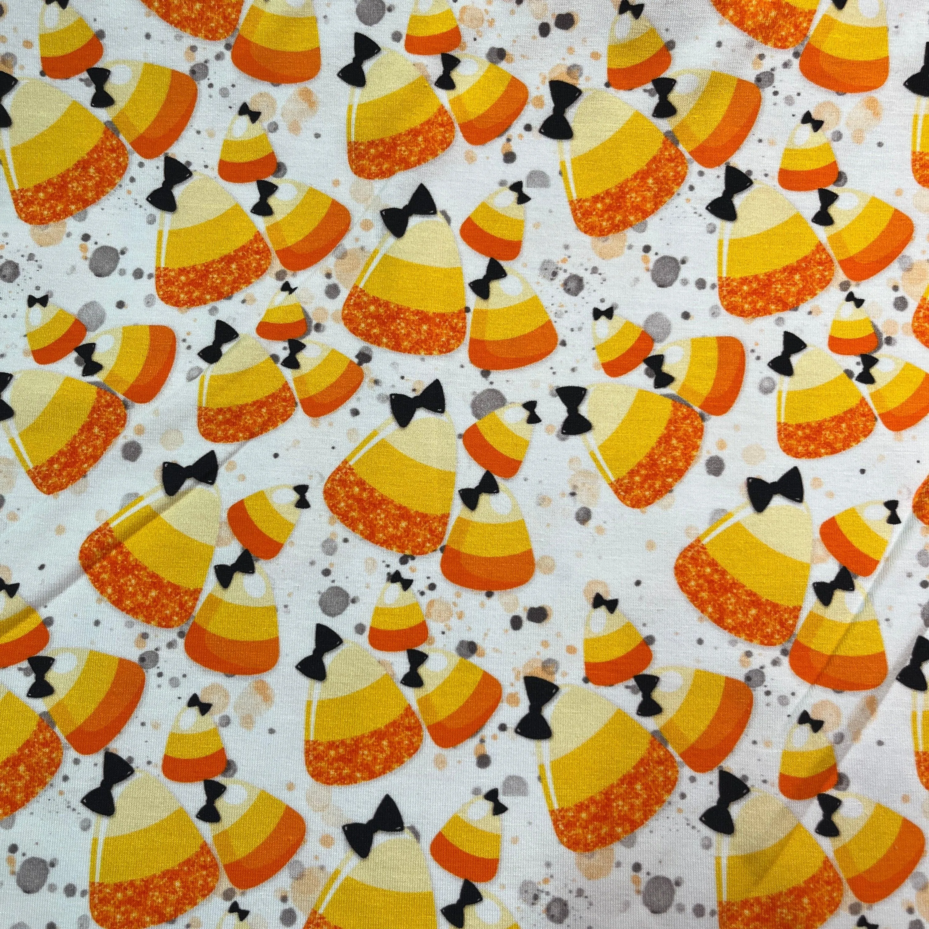 Candy Corn on Bamboo/Spandex Jersey Fabric