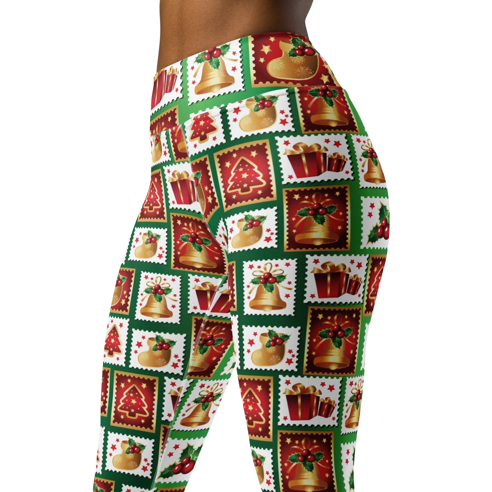 Christmas Stamps Yoga Leggings