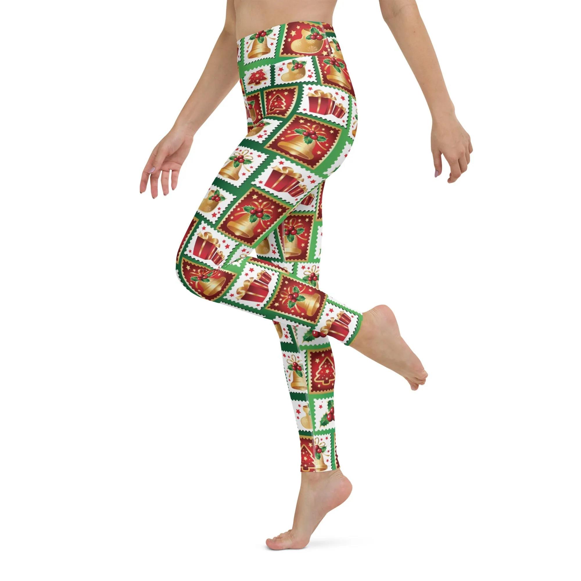 Christmas Stamps Yoga Leggings