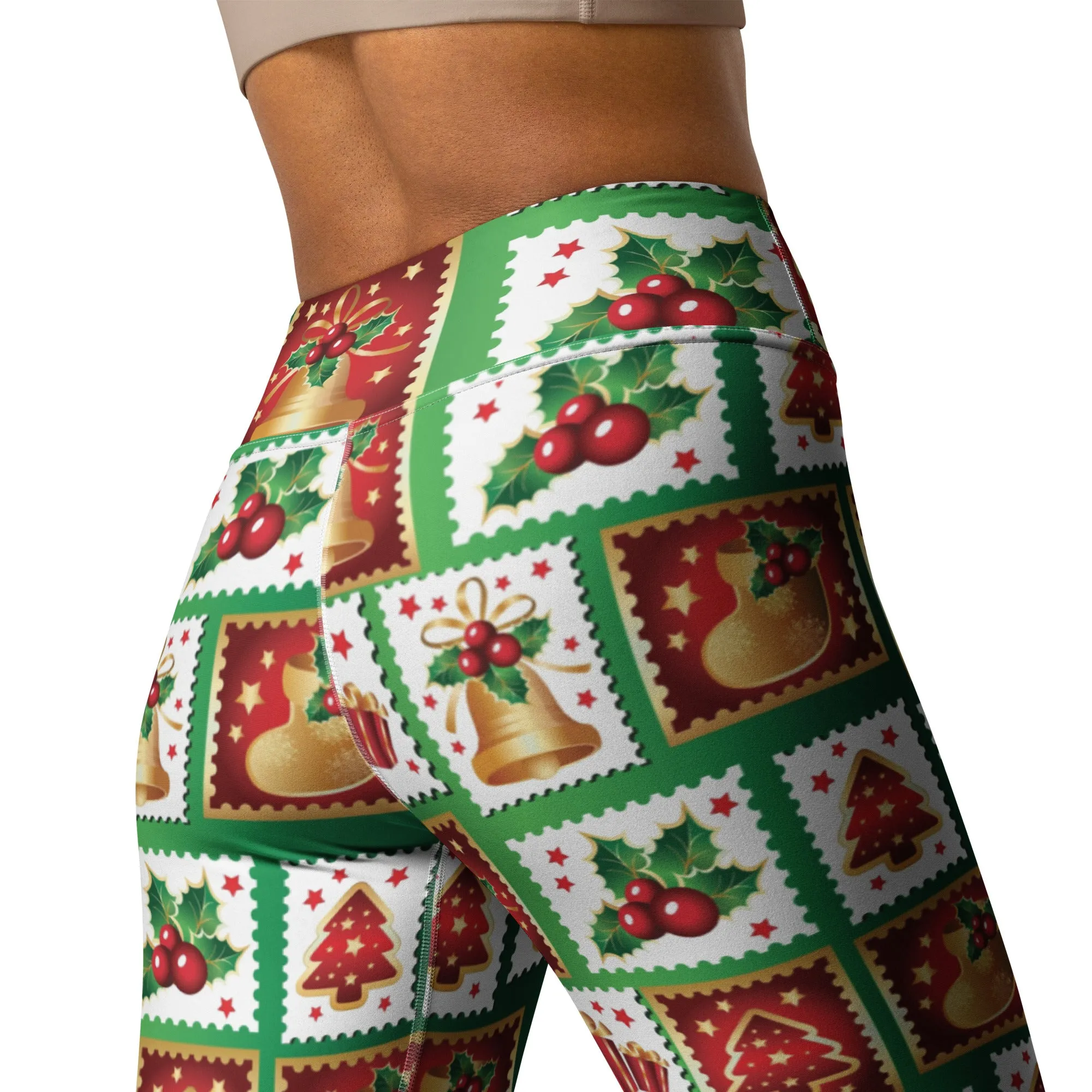 Christmas Stamps Yoga Leggings