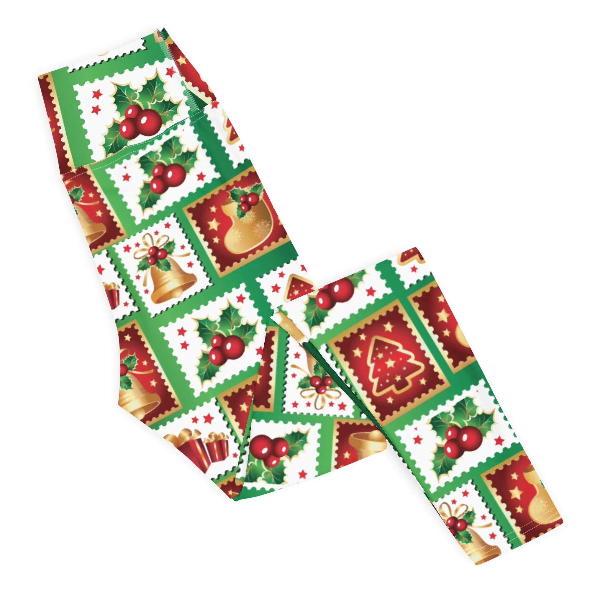 Christmas Stamps Yoga Leggings