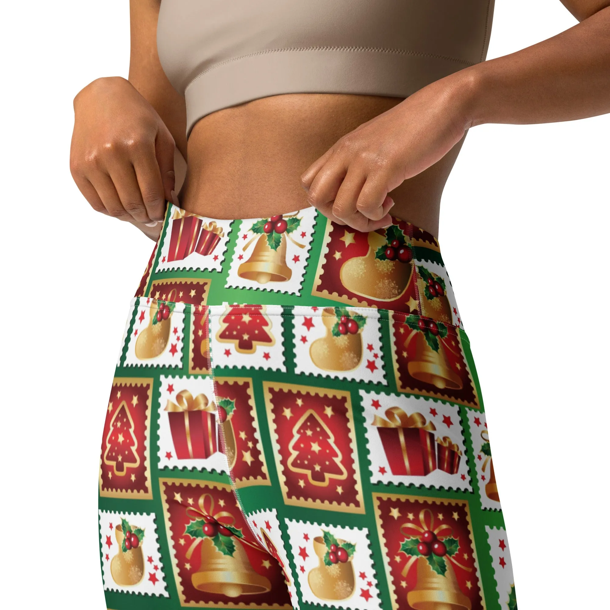 Christmas Stamps Yoga Leggings