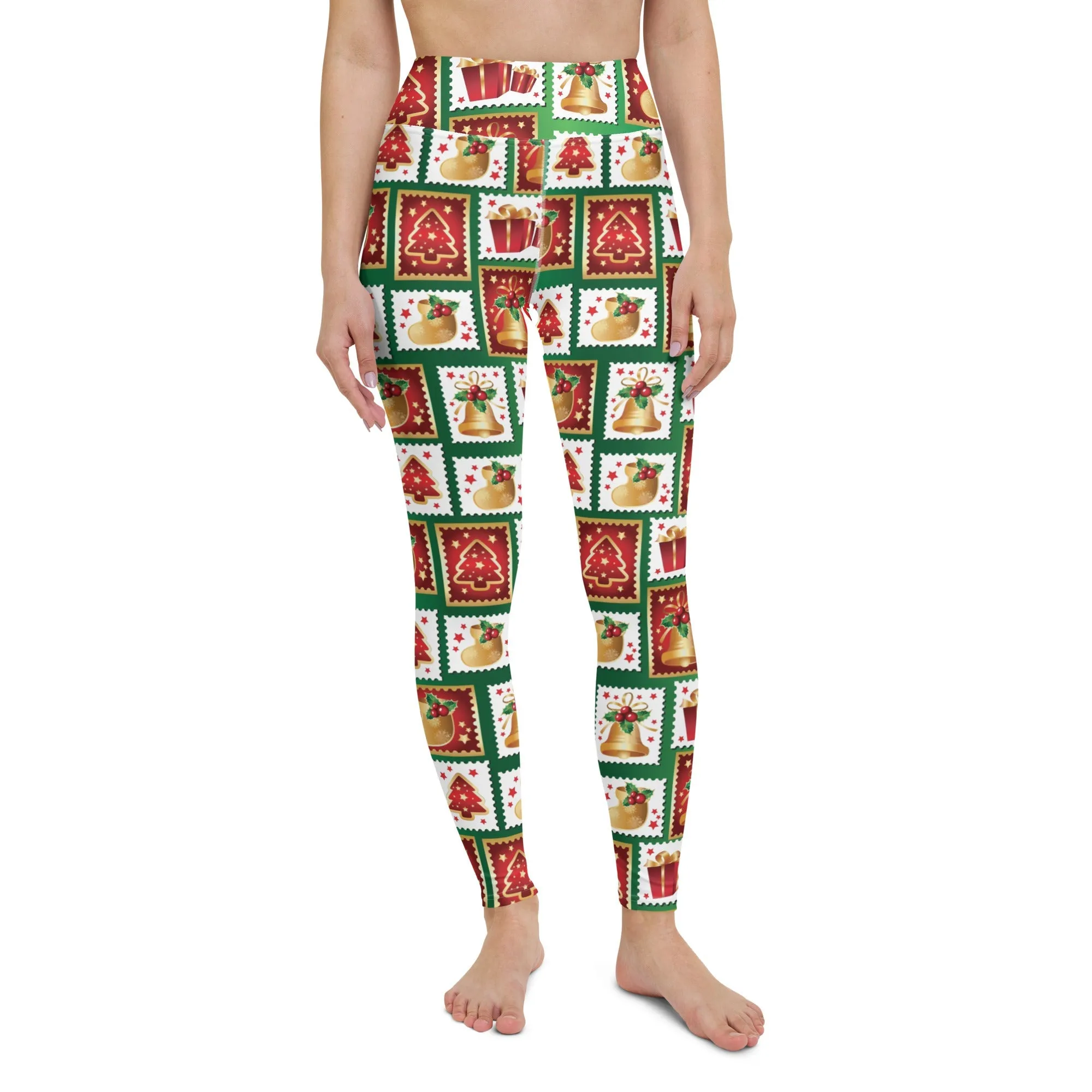 Christmas Stamps Yoga Leggings