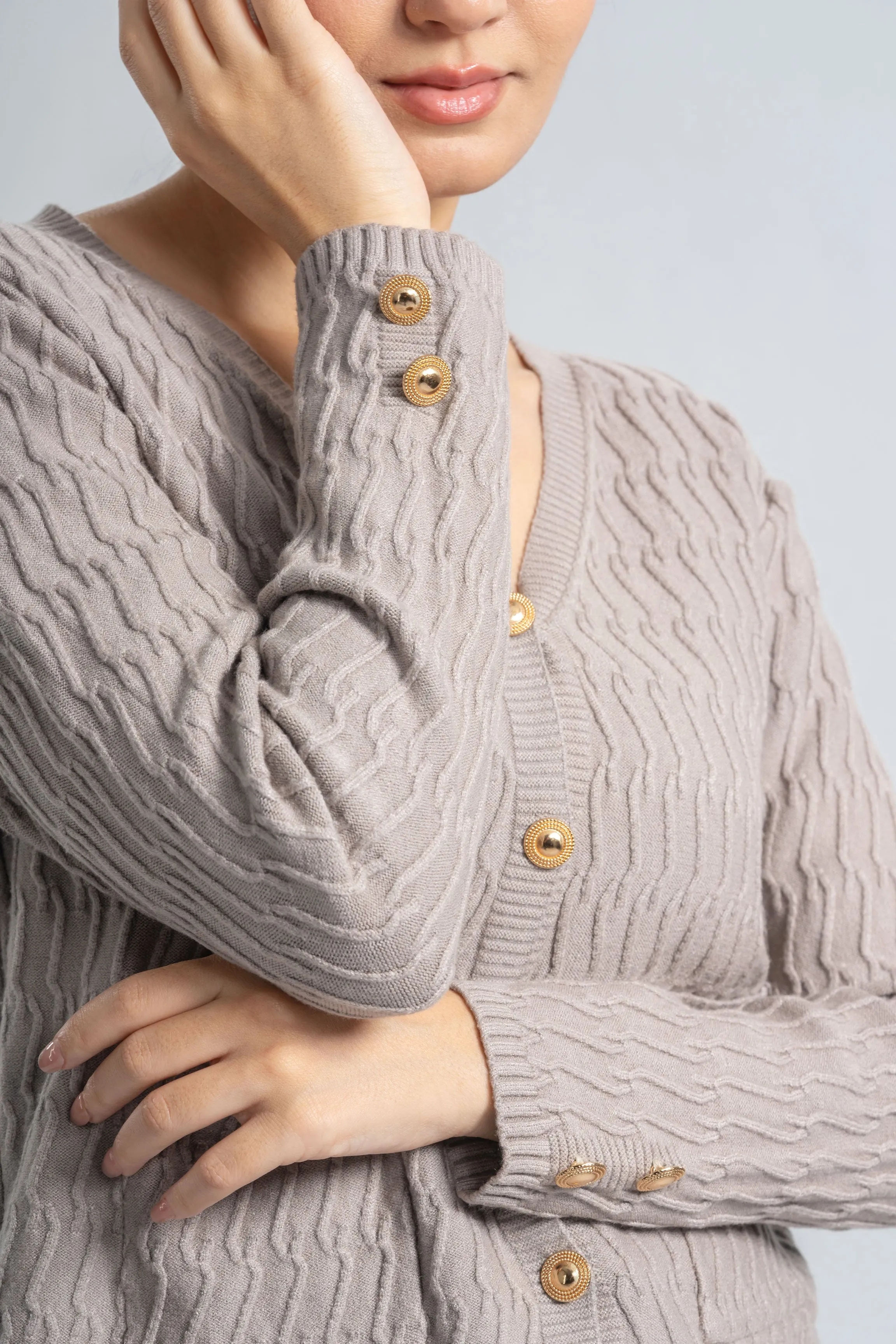 Classic Textured Knit Cardigan