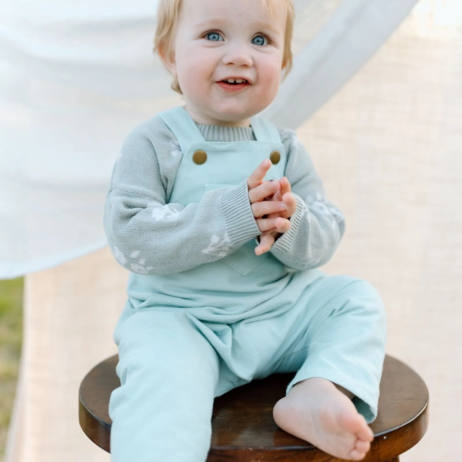 Daydream Blue-Green Linen Romper