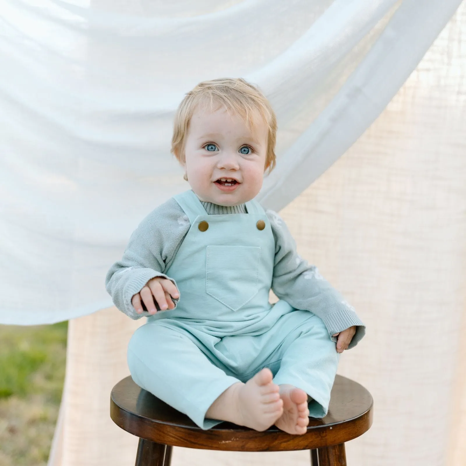 Daydream Blue-Green Linen Romper