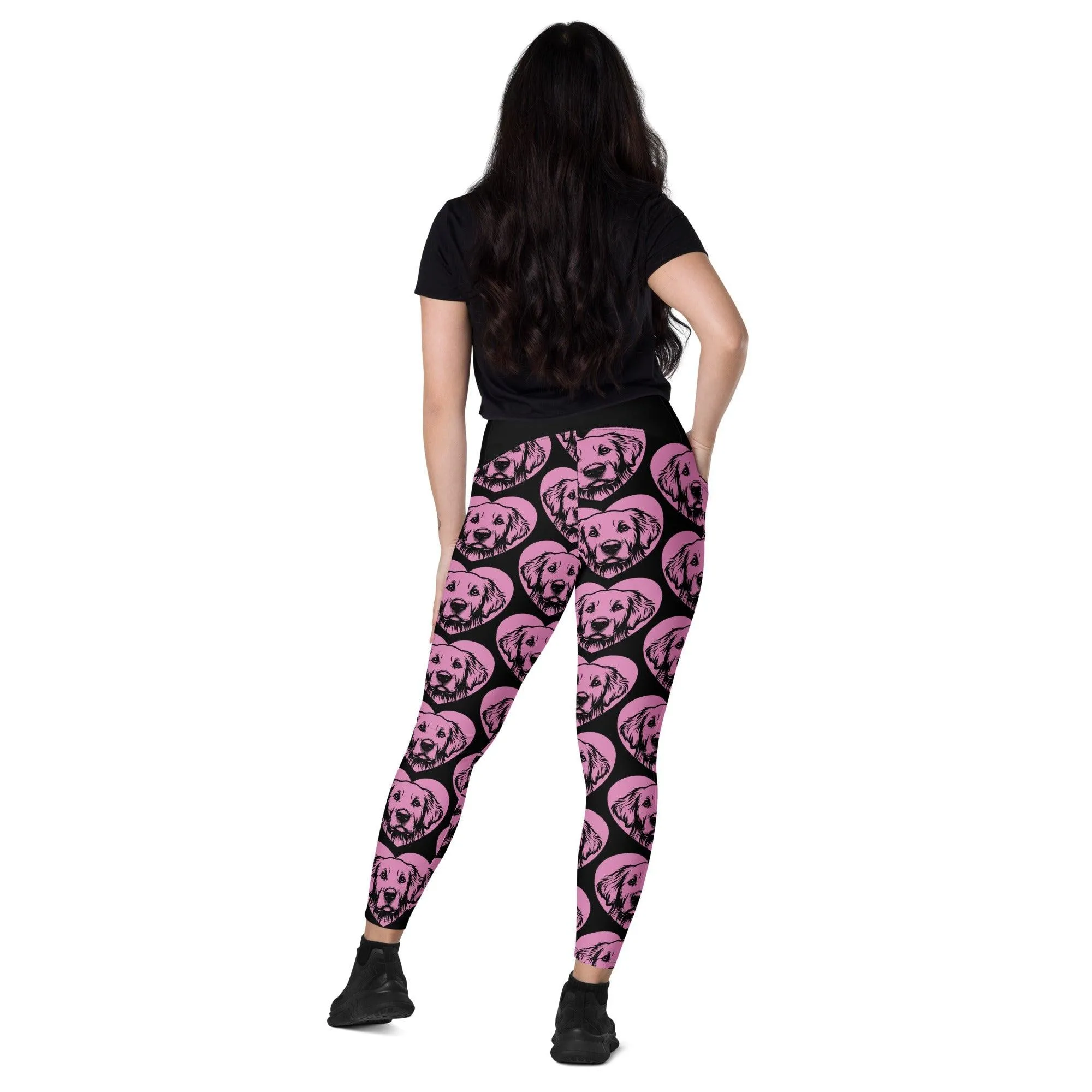 DOG BREED LEGGINGS with pockets - GOLDEN RETRIEVER - HERTTAHOUND - pink