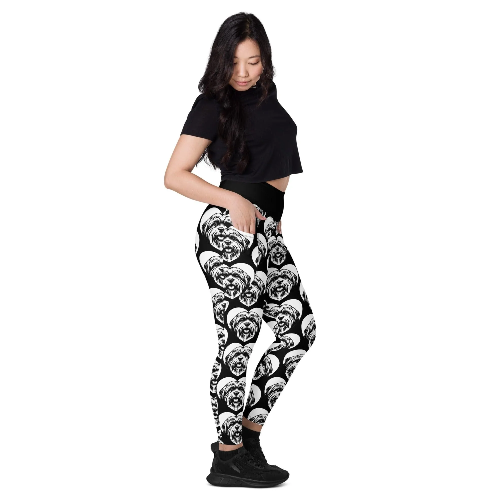 DOG BREED LEGGINGS with pockets - LHASA APSO - HERTTAHOUND