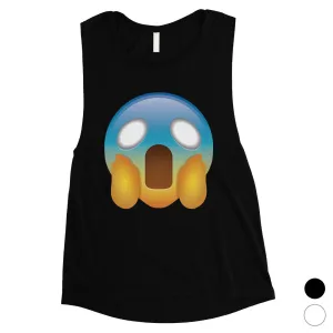 Emoji-Screaming Womens Tough Expressive Strong Muscle Shirt Gift