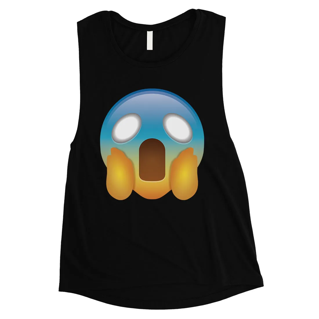 Emoji-Screaming Womens Tough Expressive Strong Muscle Shirt Gift