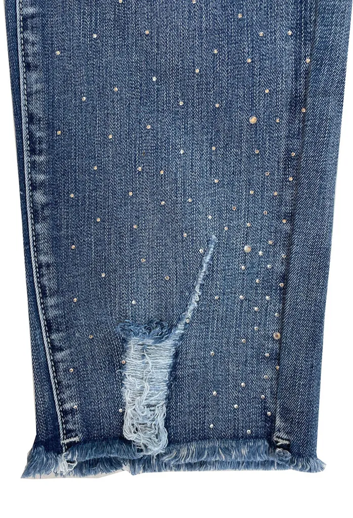 Ethyl Ankle Jeans w/ Scattered Stones