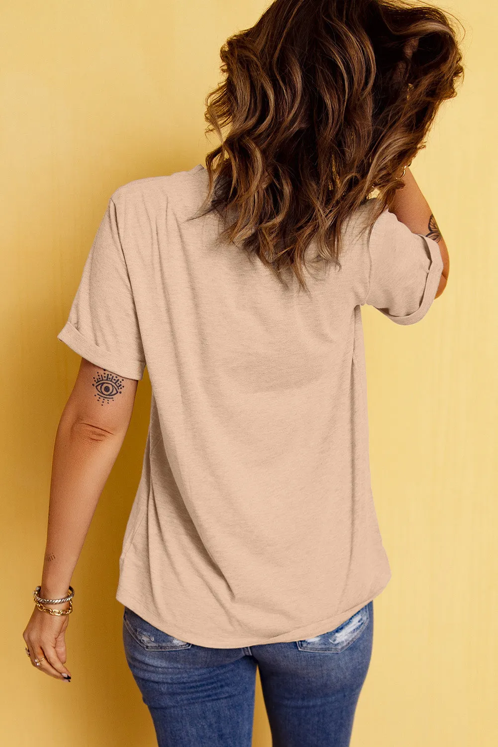 Explore More Collection - Bow Graphic Round Neck Short Sleeve T-Shirt