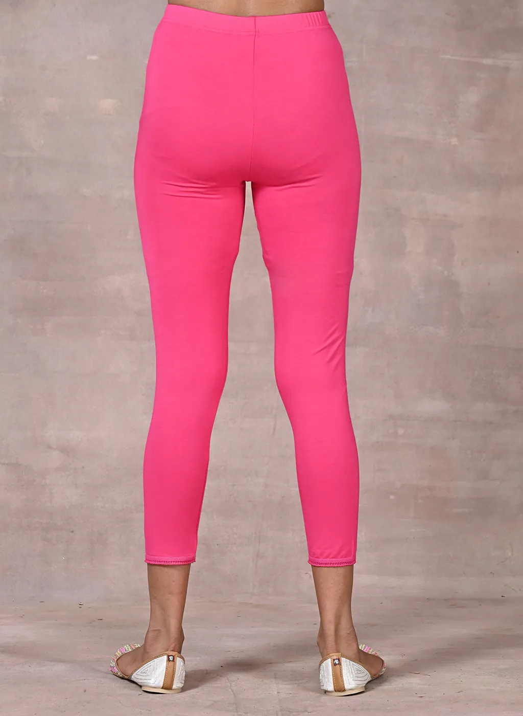 Farah Dark Pink Viscose Lycra Leggings for Women