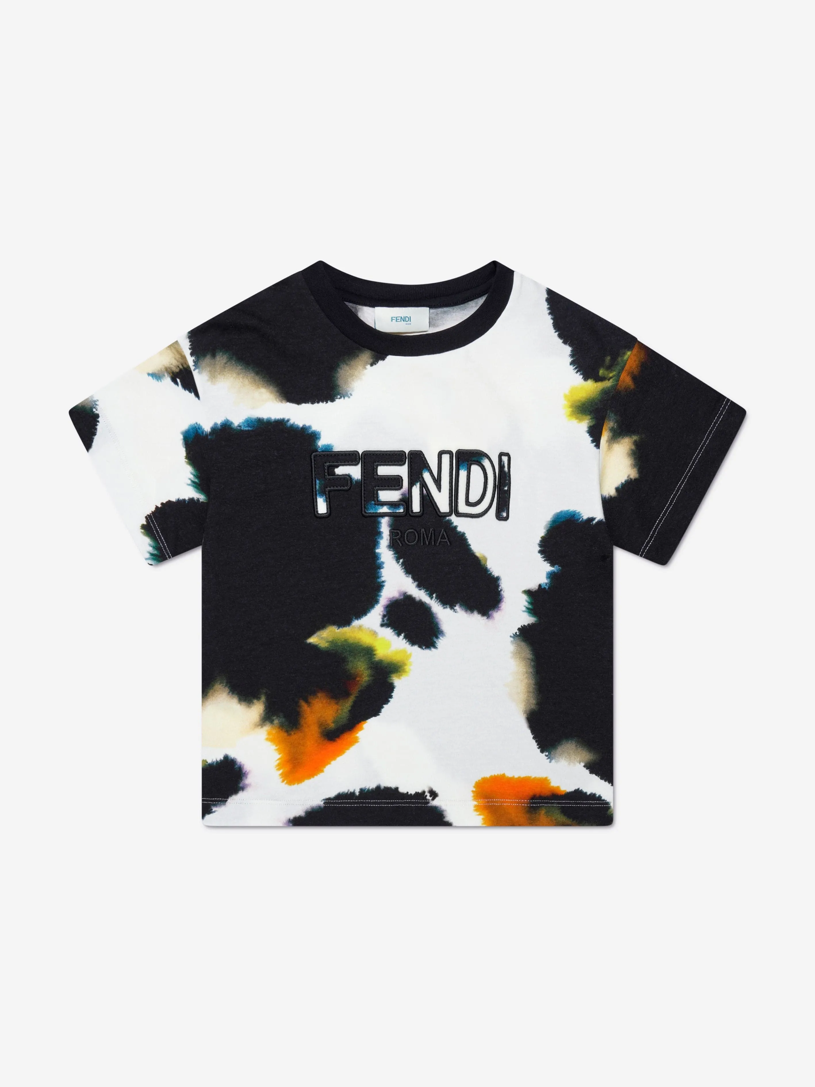 Fendi Kids Logo T-Shirt in Beige