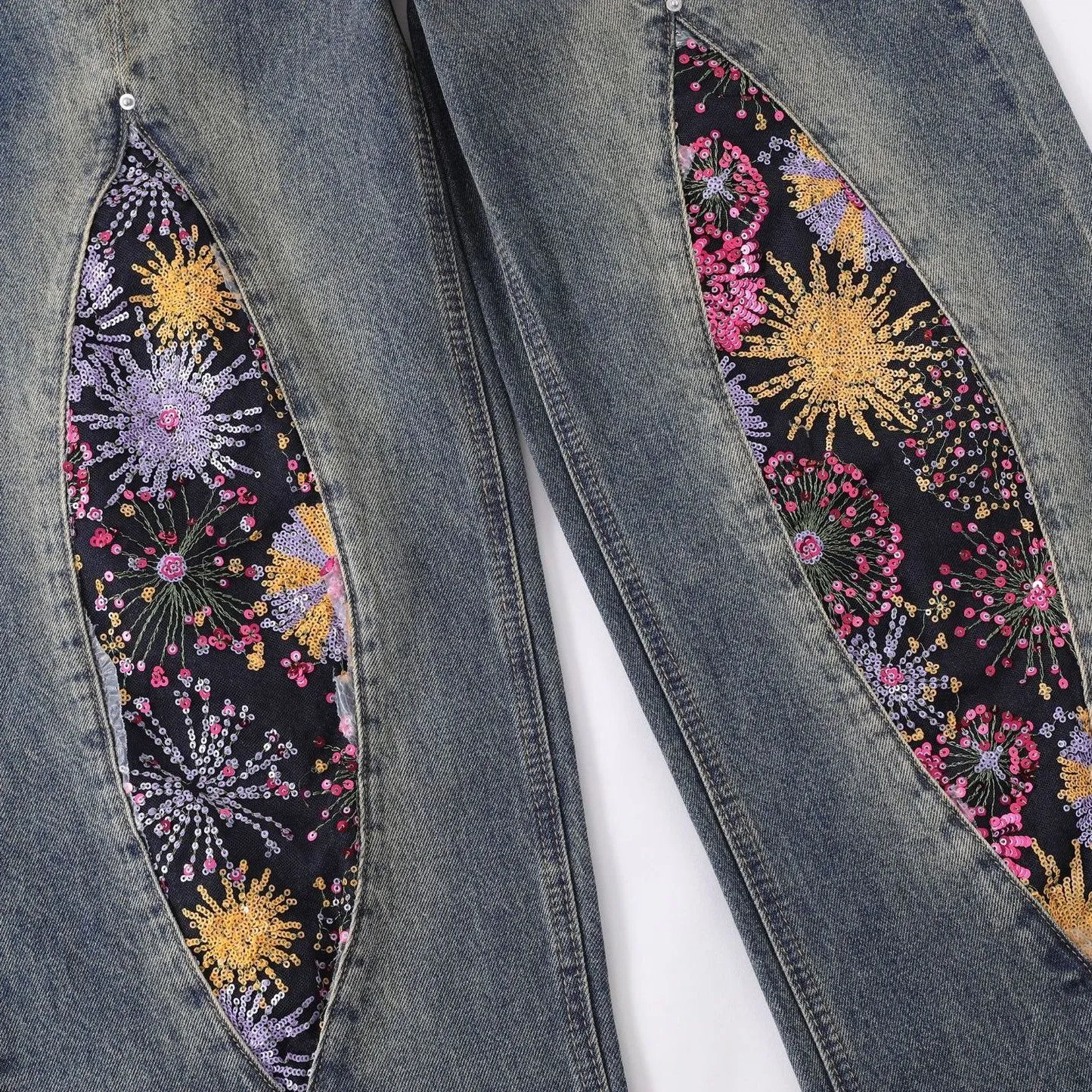 Flora Patch Work Jeans