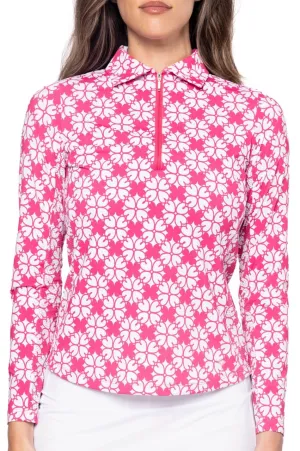 Floral Long Sleeve Cool Girl Polo