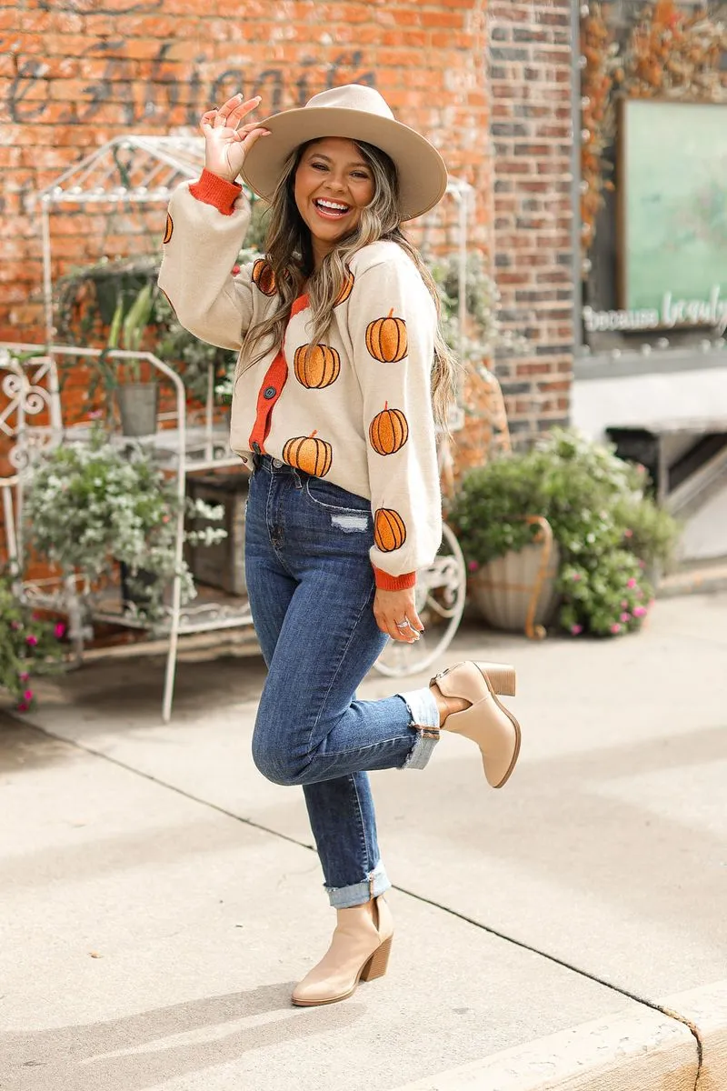 Glitter Pumpkin Cardigan