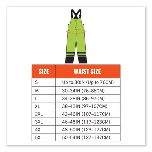 Glowear 8918bk Class E Hi-vis Rain Bibs Black Bottom, 5x-large, Lime, Ships In 1-3 Business Days