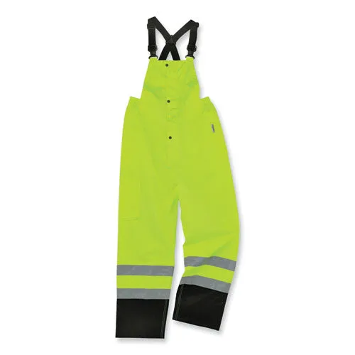 Glowear 8918bk Class E Hi-vis Rain Bibs Black Bottom, 5x-large, Lime, Ships In 1-3 Business Days