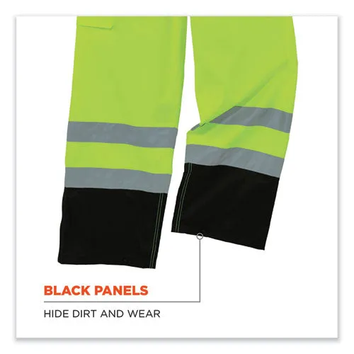 Glowear 8918bk Class E Hi-vis Rain Bibs Black Bottom, Small, Lime, Ships In 1-3 Business Days