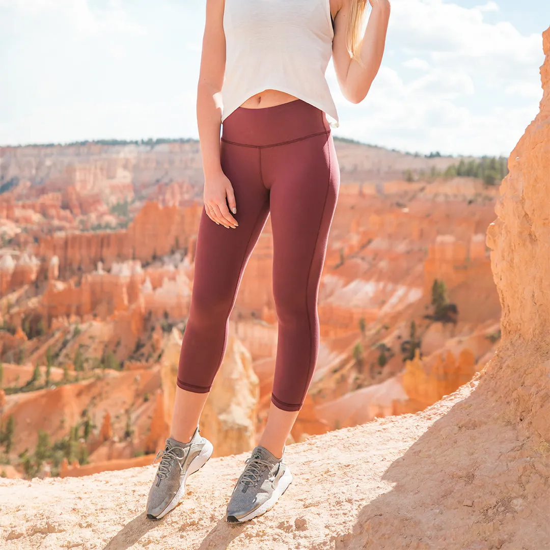 Go Soft High-Waisted Capris, Wine