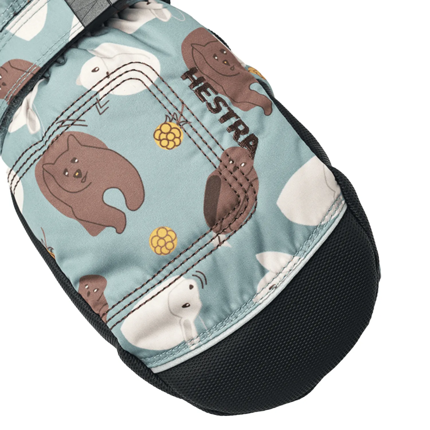 Hestra Kids Baby Zip Long Mitt Sea Blue Print