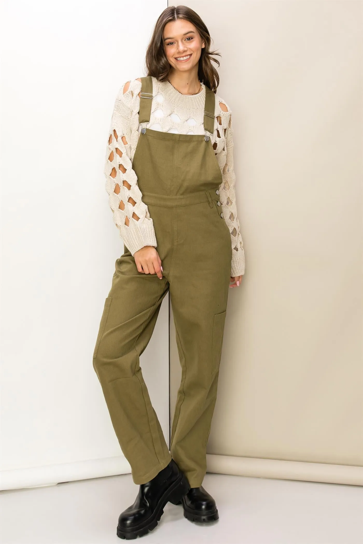 HF23F286-UTILITY OVERALLS WITH ADJUSTABLE STRAPS