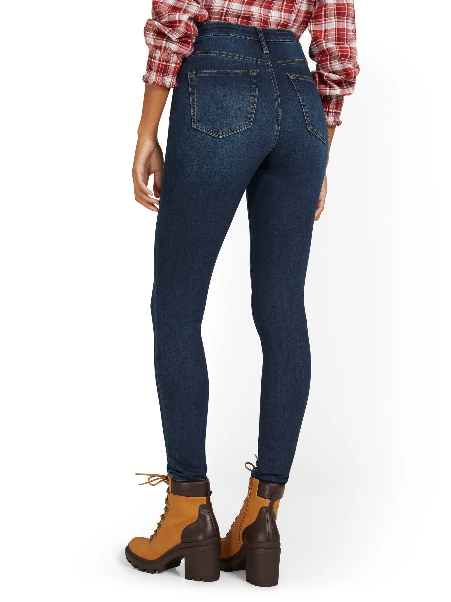 High-Waisted Curvy Essential Skinny Jeans - Moonlight Blue Wash