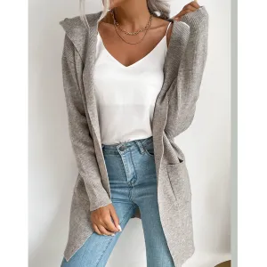 Hooded Knitted Sweater Cardigan Women Wholesale Jacket